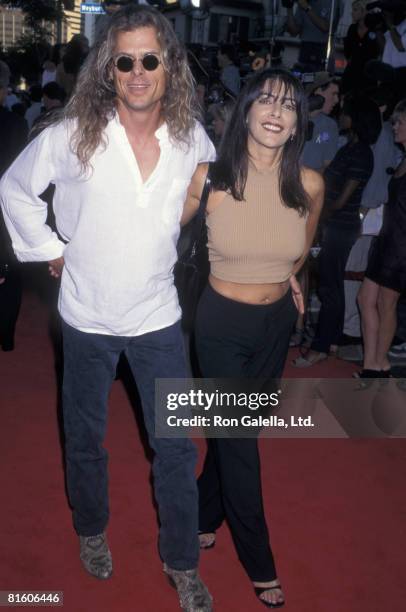 Actress Marina Sirtis and husband Michael Lamper attending the world premiere of "Conspiracy Theory" on August 4, 1997 at Mann Village Theater in...