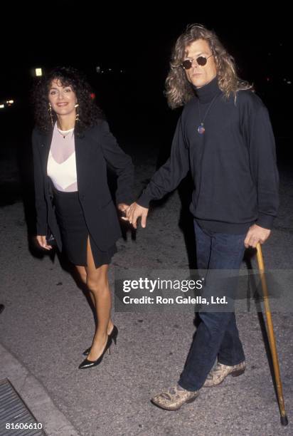 Actress Marina Sirtis and husband Michael Lamper attending the premiere of "Runnin' On Empty" on April 13, 1992 at the Wilshire Ebell Theater in...