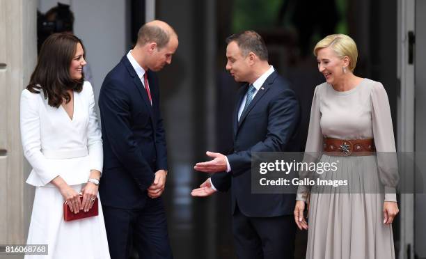 Welcoming of their Royal Highnesses Prince William and Kate Middleton by the President of the Republic of Poland Andrzej Duda and Mrs Kornhauser-Duda...