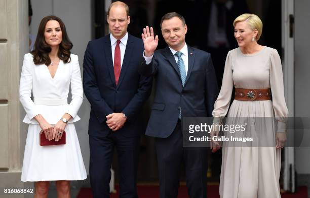 Welcoming of their Royal Highnesses Prince William and Kate Middleton by the President of the Republic of Poland Andrzej Duda and Mrs Kornhauser-Duda...