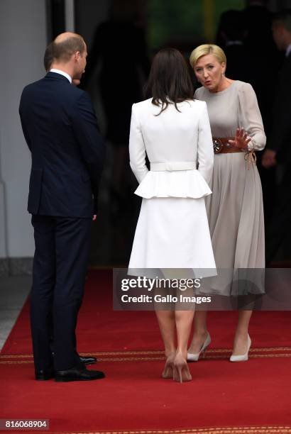 Welcoming of their Royal Highnesses Prince William and Kate Middleton by the President of the Republic of Poland Andrzej Duda and Mrs Kornhauser-Duda...