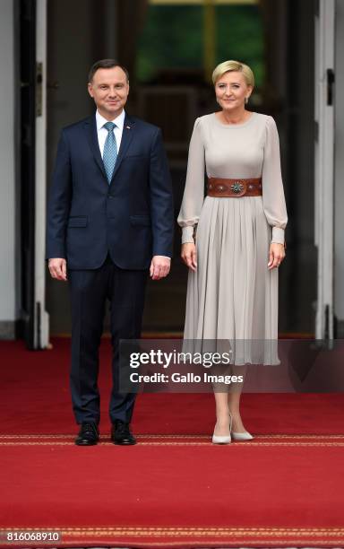 Welcoming of their Royal Highnesses Prince William and Kate Middleton by the President of the Republic of Poland Andrzej Duda and Mrs Kornhauser-Duda...