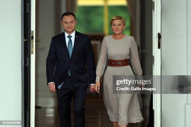 Welcoming of their Royal Highnesses Prince William and Kate Middleton by the President of the Republic of Poland Andrzej Duda and Mrs Kornhauser-Duda...