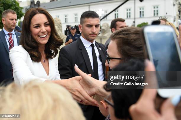 Welcoming of their Royal Highnesses Prince William and Kate Middleton by the President of the Republic of Poland Andrzej Duda and Mrs Kornhauser-Duda...