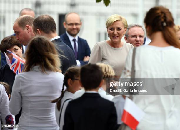 Welcoming of their Royal Highnesses Prince William and Kate Middleton by the President of the Republic of Poland Andrzej Duda and Mrs Kornhauser-Duda...