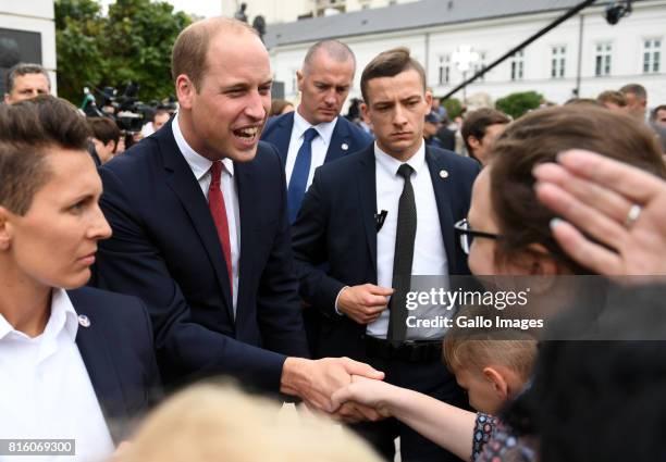 Welcoming of their Royal Highnesses Prince William and Kate Middleton by the President of the Republic of Poland Andrzej Duda and Mrs Kornhauser-Duda...