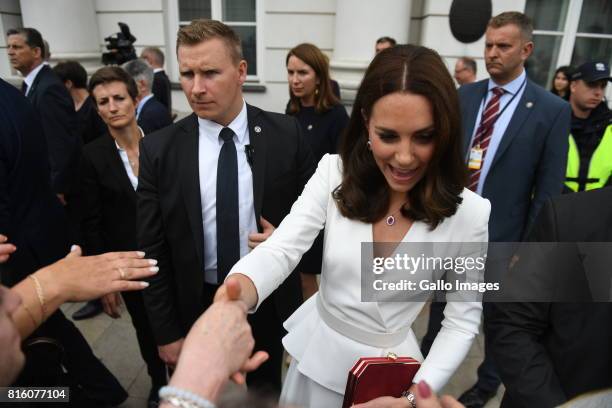 Welcoming of their Royal Highnesses Prince William and Kate Middleton by the President of the Republic of Poland Andrzej Duda and Mrs Kornhauser-Duda...