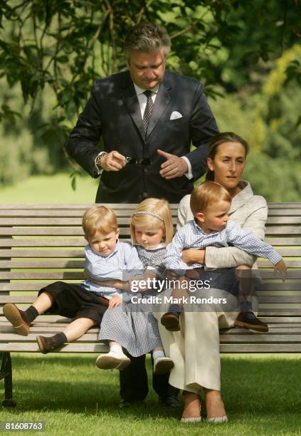 Prince Laurent of Belgium, Prince Aymeric of Belgium, Princess Louise of Belgium, Princess Claire of Belgium and Prince Nicolas of Belgium attend a...