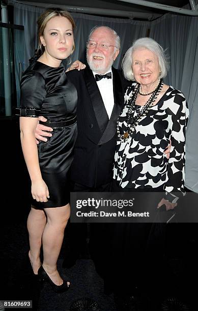 Richard Attenborough and wife Sheila Sim with his granddaughter attend The Great British Movie Event in aid of the National Film and Television...