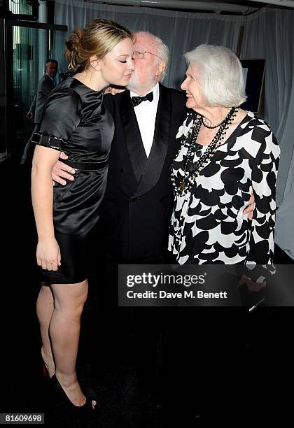 Richard Attenborough and wife Sheila Sim with his granddaughter attend The Great British Movie Event in aid of the National Film and Television...