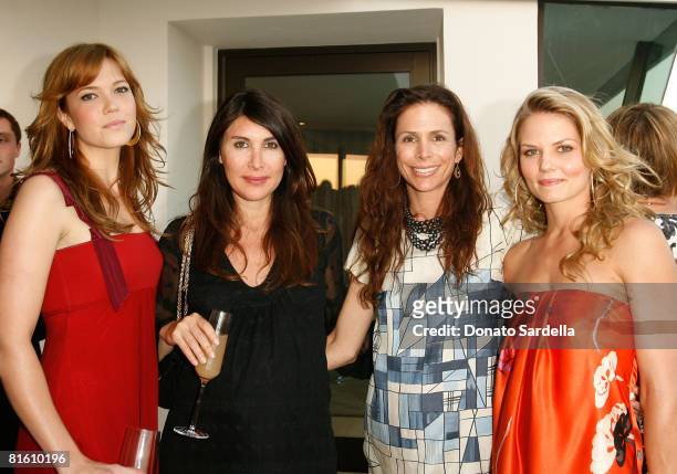 Actress Mandy Moore, Estee Stanley, Cristina Ehrlich and actress Jennifer Morrison attends the Nicola Maramotti Dinner on June 16, 2008 in Los...