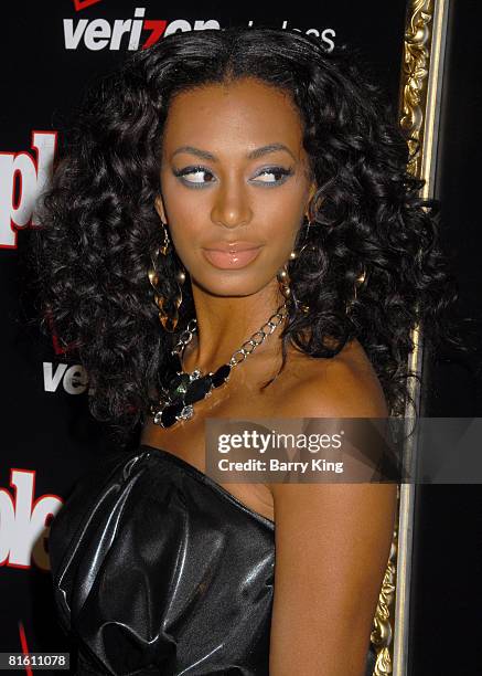 Actress Solange Knowles arrives at the Verizon Wireless and People party held at Avalon Hollywood on February 8, 2008 in Hollywood, California.