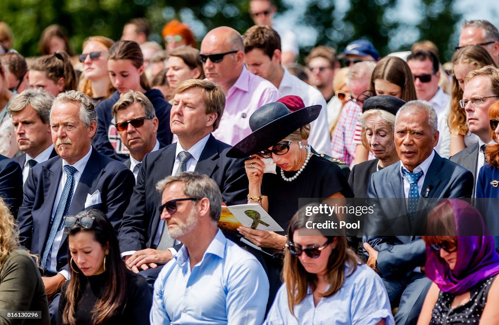 King Willem-Alexander and Queen Maxima Attends MH17 Remembrance Ceremony in Vijfhuizen