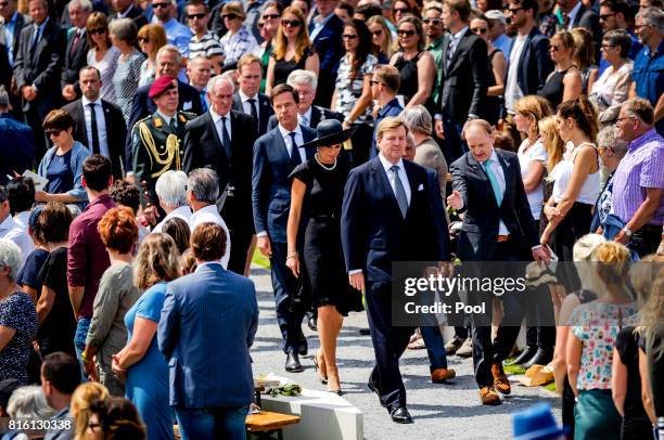 King Willem-Alexander of The Netherlands and Queen Maxima of The Netherlands attend the MH17 remembrance ceremony and the unveiling of the National...