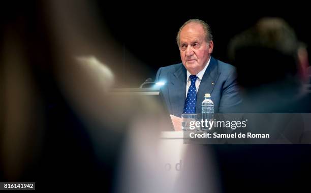 King Juan Carlos attends the Rodrigo Uria Meruedano Tribute on July 17, 2017 in Madrid, Spain.