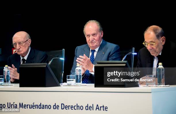 King Juan Carlos attends the Rodrigo Uria Meruedano Tribute on July 17, 2017 in Madrid, Spain.