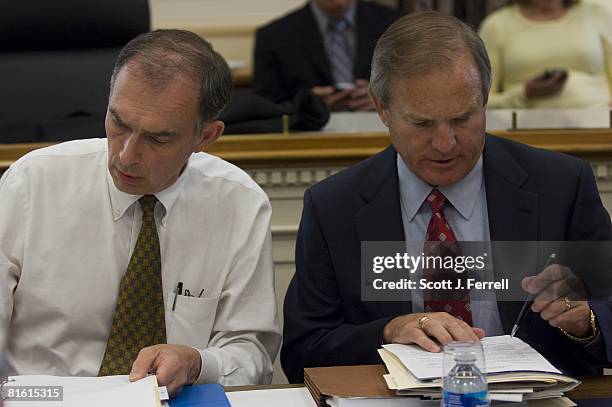 June 17: Chairman Peter J. Visclosky, D-Ind., and Rep., Chet Edwards, D-Texas, during the House Appropriations Subcommittee on Energy and Water...