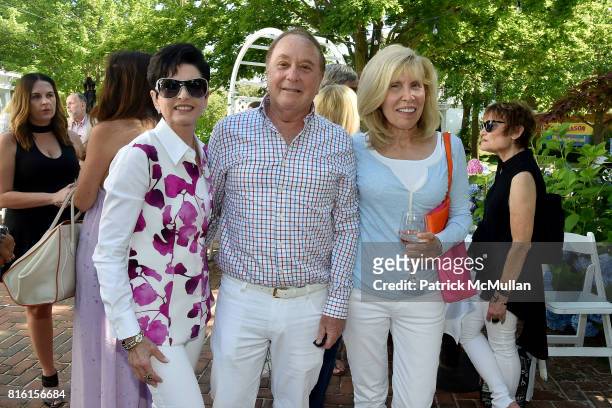 Arlene Lazare, Allan Lazare and Shelley Goldberg attend the Private Hamptons Preview of The Ritz-Carlton Residences, Sunny Isles Beach at Kozu on...