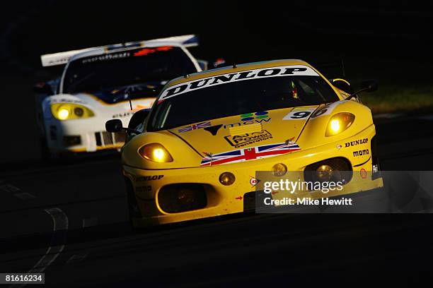 The Virgo Motorsport Ferrari F430 GTC of Rob Bell, Tim Sugden and Tim Mullen of Great Britain drives during the 76th running of the Le Mans 24 Hour...