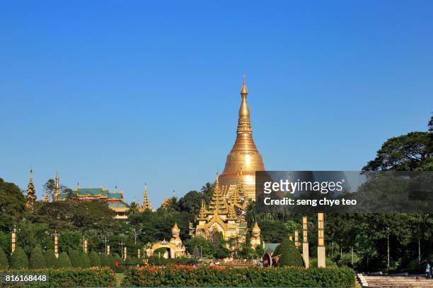 myanmar ,yangon city, shwedagon pagoda, - sule pagoda stock pictures, royalty-free photos & images