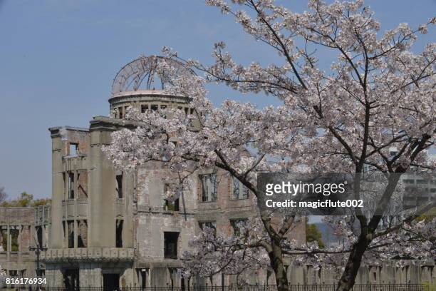 hiroshima peace memorial (atomic bomb dome) - hiroshima peace memorial stock pictures, royalty-free photos & images