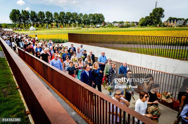 Remembrance ceremony and the unveiling of the National MH17 monument on July 17, 2017 in Vijfhuizen, Netherlands. The momument is designed by Ronald...