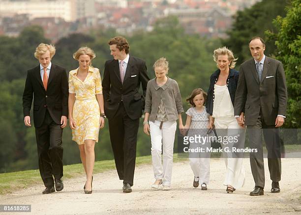 Prince Joachim, Princess Maria Laura, Prince Amadeo, Princess Luisa Maria, Princess Laetitia Maria, Princess Astrid and Prince Lorentz of Belgium...