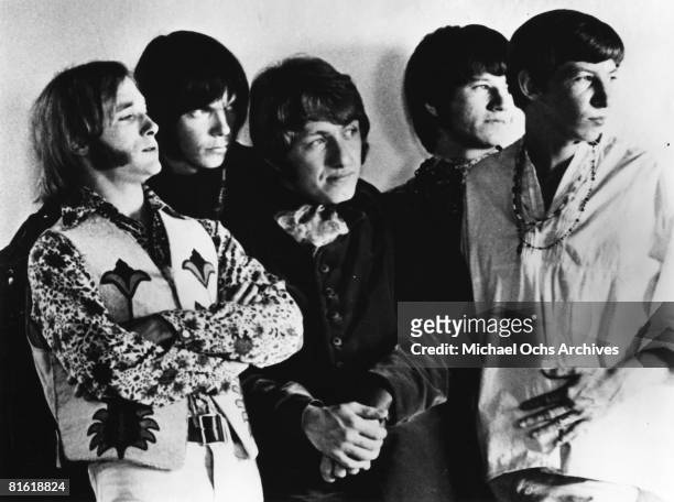 Superstar group "Buffalo Springfield" pose for a portrait in 1967. Stephen Stills, Neil Young, Dewey Martin, Richie Furay, Bruce Palmer.