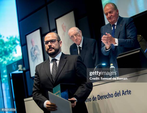 Antoni Rubi Puig receives Rodrigo Uria Meruedano award during Rodrigo Uria Meruedano Tribute on July 17, 2017 in Madrid, Spain.