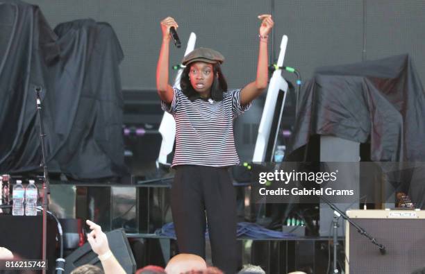 Little Simz performs at Huntington Bank Pavilion at Northerly Island on July 8, 2017 in Chicago, Illinois.