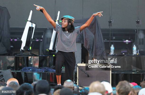 Little Simz performs at Huntington Bank Pavilion at Northerly Island on July 8, 2017 in Chicago, Illinois.