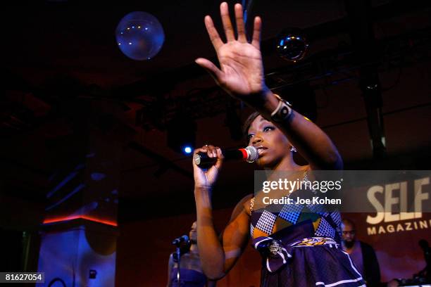Recording Artist Estelle performs live at the SELF Magazine event presenting Rock Bodies on June 18, 2008 at espace in New York.