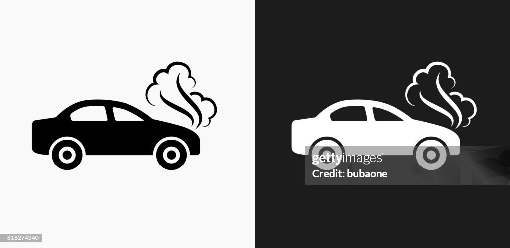 黒と白のベクトルの背景の車問題のアイコン