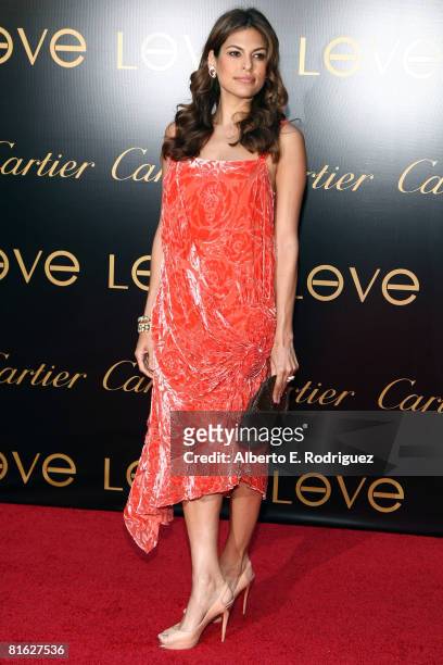 Actress Eva Mendes arrives at the third annual Loveday celebration and Cartier Love Charity Bracelet launch held at a private residence on June 18,...