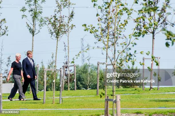 King Willem-Alexander of The Netherlands and Queen Maxima of The Netherlands attend the MH17 remembrance ceremony and the unveiling of the National...