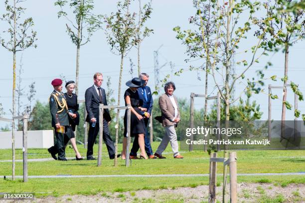 King Willem-Alexander of The Netherlands and Queen Maxima of The Netherlands attend the MH17 remembrance ceremony and the unveiling of the National...