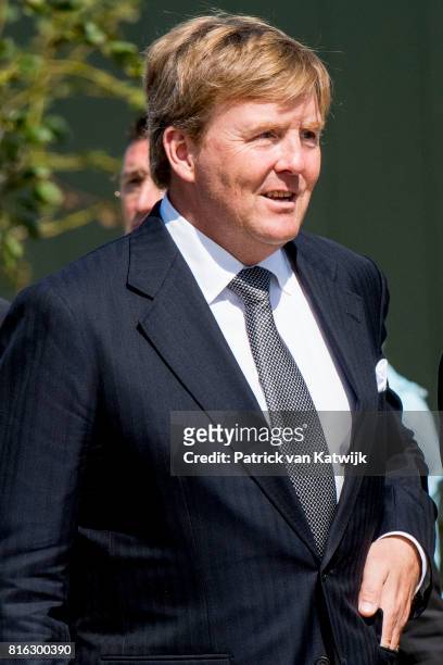 King Willem-Alexander of The Netherlands attend the MH17 remembrance ceremony and the unveiling of the National MH17 monument on July 17, 2017 in...