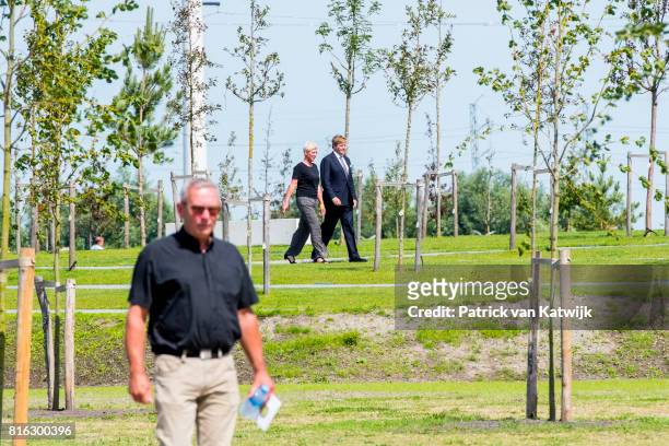 King Willem-Alexander of The Netherlands attends the MH17 remembrance ceremony and the unveiling of the National MH17 monument on July 17, 2017 in...