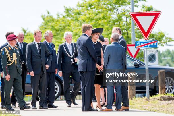 King Willem-Alexander of The Netherlands and Queen Maxima of The Netherlands attend the MH17 remembrance ceremony and the unveiling of the National...