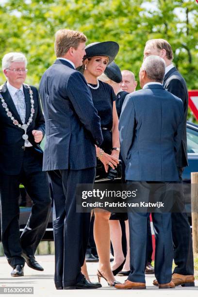 King Willem-Alexander of The Netherlands and Queen Maxima of The Netherlands attend the MH17 remembrance ceremony and the unveiling of the National...