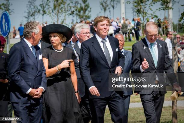 King Willem-Alexander of The Netherlands and Queen Maxima of The Netherlands attend the MH17 remembrance ceremony and the unveiling of the National...