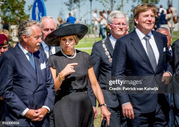 King Willem-Alexander of The Netherlands and Queen Maxima of The Netherlands attend the MH17 remembrance ceremony and the unveiling of the National...