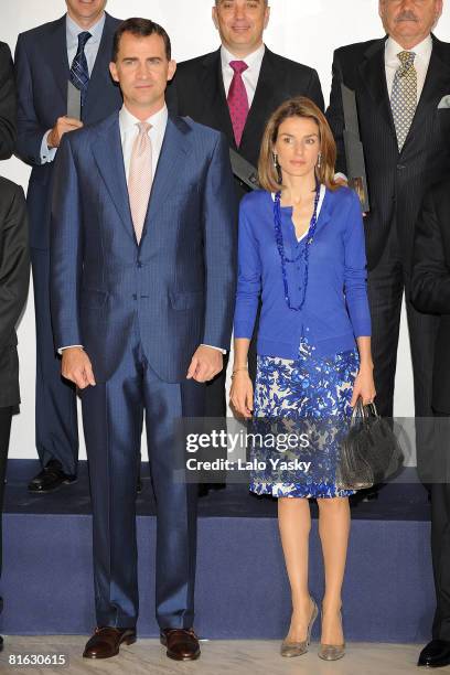 Prince Felipe of Spain and Princess Letizia of Spain attend 'Principe Felipe a la Excelencia Empresarial 2008' Awards ceremony, held at the Palacio...