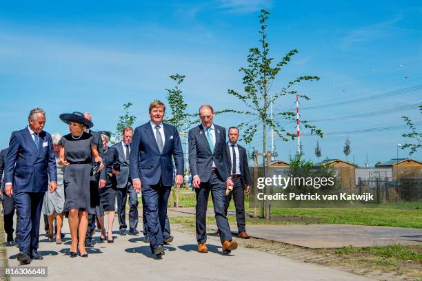 King Willem-Alexander of The Netherlands and Queen Maxima of The Netherlands attend the MH17 remembrance ceremony and the unveiling of the National...