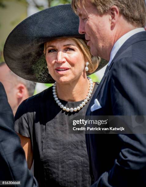 King Willem-Alexander of The Netherlands and Queen Maxima of The Netherlands attend the MH17 remembrance ceremony and the unveiling of the National...