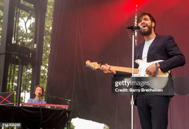 Dave Longstreth performs with his band Dirty Projectors during 2017 Pitchfork Music Festival at Union Park on July 14, 2017 in Chicago, Illinois.