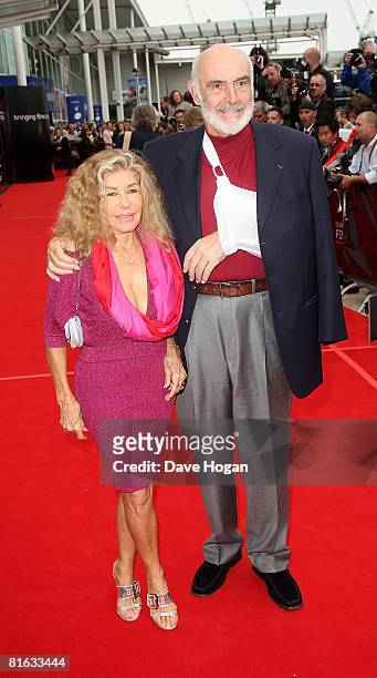 Actor Sir Sean Connery and his wife Micheline Roquebrune arrive at the world premiere of 'The Edge Of Love', on the opening night of the 62nd...
