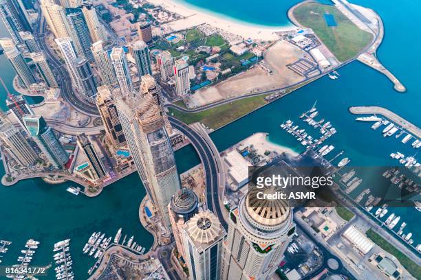 dubai marina urban skyline - expo 2020 dubai stock pictures, royalty-free photos & images