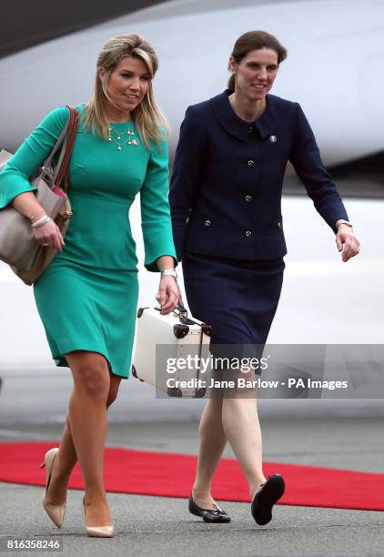 Natasha Archer stylist to the Duchess of Cambridge and Maria Borrallo, nanny to Prince George and Princess Charlotte arrive with the Royal party at...