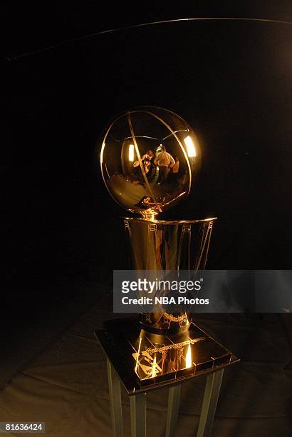 The NBA Championship Trophy is displayed and photographed in this undated photo. NOTE TO USER: User expressly acknowledges and agrees that, by...